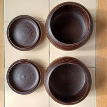 Load image into Gallery viewer, #C362 - 7mm Go Stones (glass) and Go Bowls (chestnut) Set