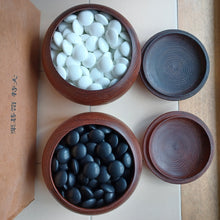 Load image into Gallery viewer, #C364 - 11mm Go Stones (glass) and Go Bowls (chestnut) Set