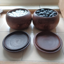 Load image into Gallery viewer, #C364 - 11mm Go Stones (glass) and Go Bowls (chestnut) Set