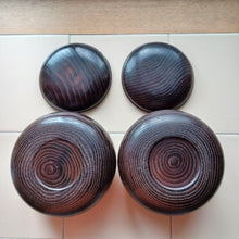 Load image into Gallery viewer, #C365 - Size 25 Slate and Shell Go Stones (Japanese) and Go Bowls (Chestnut) Set - Suwabute
