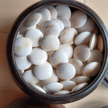 Load image into Gallery viewer, #C365 - Size 25 Slate and Shell Go Stones (Japanese) and Go Bowls (Chestnut) Set - Suwabute