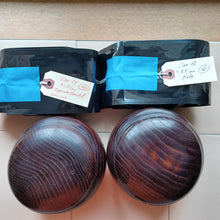 Load image into Gallery viewer, #C365 - Size 25 Slate and Shell Go Stones (Japanese) and Go Bowls (Chestnut) Set - Suwabute