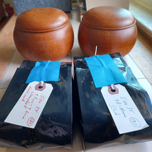 Load image into Gallery viewer, #C369 - Size 34 Go Stones (Slate and Clamshell) and Go Bowls (Red Oak) Set
