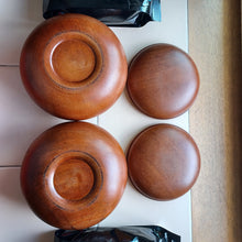 Load image into Gallery viewer, #C369 - Size 34 Go Stones (Slate and Clamshell) and Go Bowls (Red Oak) Set