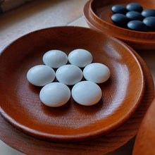 Load image into Gallery viewer, #C369 - Size 34 Go Stones (Slate and Clamshell) and Go Bowls (Red Oak) Set