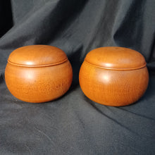 Load image into Gallery viewer, #C369 - Size 34 Go Stones (Slate and Clamshell) and Go Bowls (Red Oak) Set