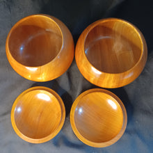 Load image into Gallery viewer, #C372 - Size 34 Go Stones (Slate and Clamshell) and Go Bowls (Mulberry / Keyaki) Set