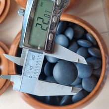 Load image into Gallery viewer, #C372 - Size 34 Go Stones (Slate and Clamshell) and Go Bowls (Mulberry / Keyaki) Set