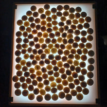 Load image into Gallery viewer, #C372 - Size 34 Go Stones (Slate and Clamshell) and Go Bowls (Mulberry / Keyaki) Set