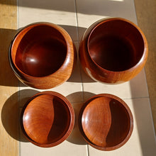 Load image into Gallery viewer, #C387 - Size 32 Go Stones (Slate and Shell) and Go Bowls (Quince) Set