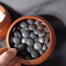 Load image into Gallery viewer, #C387 - Size 32 Go Stones (Slate and Shell) and Go Bowls (Quince) Set