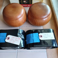 Load image into Gallery viewer, #C396 - Size 32 Go Stones (Slate & Shell) and Go Bowls (Pear) Set - Moon / Snow
