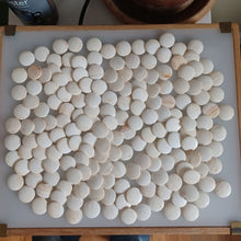 Load image into Gallery viewer, #C411 - Size 15 Go Stones (Japanese Slate and Clamshell) and Go Bowls (Lacquered) Set