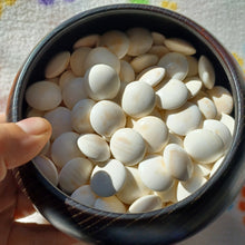 Load image into Gallery viewer, #C415 - Size 34 Slate and Shell Go Stones (Japanese) and Go Bowls (Keyaki) Set - Suwabute