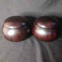 Load image into Gallery viewer, #C415 - Size 34 Slate and Shell Go Stones (Japanese) and Go Bowls (Keyaki) Set - Suwabute