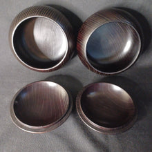 Load image into Gallery viewer, #C415 - Size 34 Slate and Shell Go Stones (Japanese) and Go Bowls (Keyaki) Set - Suwabute