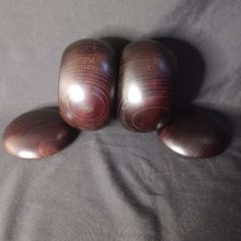 Load image into Gallery viewer, #C415 - Size 34 Slate and Shell Go Stones (Japanese) and Go Bowls (Keyaki) Set - Suwabute