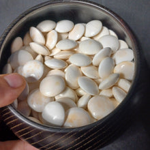 Load image into Gallery viewer, #C415 - Size 34 Slate and Shell Go Stones (Japanese) and Go Bowls (Keyaki) Set - Suwabute