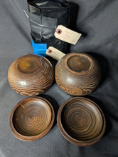 Load image into Gallery viewer, #C416 - Size 20 Slate and Shell Go Stones (Japanese) and Go Bowls Set (Chestnut)
