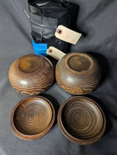 Load image into Gallery viewer, #C416 - Size 20 Slate and Shell Go Stones (Japanese) and Go Bowls Set (Chestnut)
