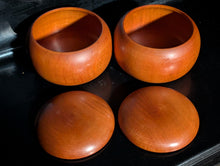Load image into Gallery viewer, #C428 - Size 32 Go Stones (Slate and Shell) and Go Bowls (Cherry) Set