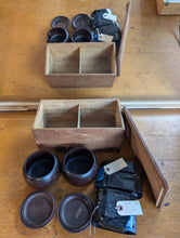 Load image into Gallery viewer, #C429 - Size 15 Slate and Shell Set - Chestnut Bowls - Japanese Clamshell - Storage Box