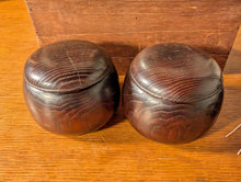 Load image into Gallery viewer, #C429 - Size 15 Slate and Shell Set - Chestnut Bowls - Japanese Clamshell - Storage Box