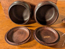 Load image into Gallery viewer, #C429 - Size 15 Slate and Shell Set - Chestnut Bowls - Japanese Clamshell - Storage Box