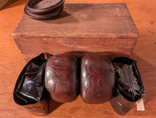 Load image into Gallery viewer, #C429 - Size 15 Slate and Shell Set - Chestnut Bowls - Japanese Clamshell - Storage Box