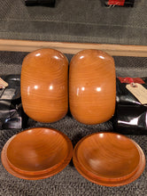 Load image into Gallery viewer, #C443 - Size 30 Slate and Shell Go Stones (Japanese) and Go Bowls (Keyaki) Set - Suwabute - Kaishi