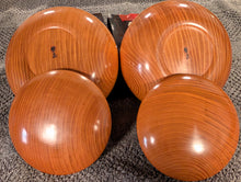 Load image into Gallery viewer, #C443 - Size 30 Slate and Shell Go Stones (Japanese) and Go Bowls (Keyaki) Set - Suwabute - Kaishi