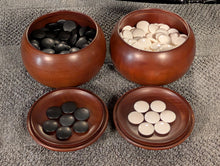 Load image into Gallery viewer, #C444 - Size 20 Slate and Shell Go Stones (Mexico) and Go Bowls Set (Quince)