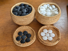 Load image into Gallery viewer, #C445 - 2.5cm Mortise & Tenon Board Set - Woven Bowls - Glass Stones - Shogi PIeces - Magnetic Set - Memory Card Game
