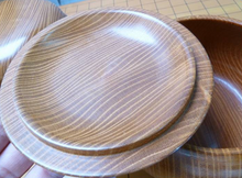 Load image into Gallery viewer, #J242271 - 14cm Floor Board Set - Matsu - Itame Cut - Keyaki Bowls - Size 30 Slate & Shell - Free FedEx Shipping