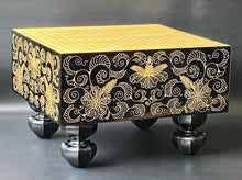 Load image into Gallery viewer, #J285632 - 17cm Floor Board - Black & Gold Lacquer - Floral Design - Free FedEx Shipping