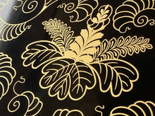 Load image into Gallery viewer, #J285632 - 17cm Floor Board - Black & Gold Lacquer - Floral Design - Free FedEx Shipping