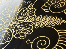 Load image into Gallery viewer, #J285632 - 17cm Floor Board - Black & Gold Lacquer - Floral Design - Free FedEx Shipping