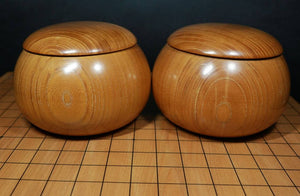 #J270476 - 15cm Floor Board Set - Katsura / Cypress - Keyaki Bowls by Kaishi - Slate and Shell - Free FedEx Shipping
