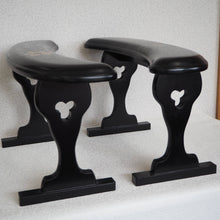 Load image into Gallery viewer, #J2187714 - Lacquered Armrests (2) for playing at a floor board - Black with Floral Design - Accessory