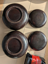 Load image into Gallery viewer, #C451 - Size 18 Slate & Shell Set - Japanese Clamshell - Rosewood Bowls