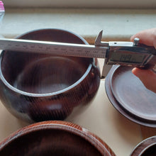 Load image into Gallery viewer, Agate & Onyx Set - Size 36-40 Bi-convex Go Stones and Dark Keyaki Go Bowls - #C137