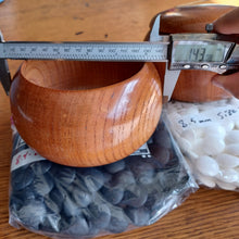 Load image into Gallery viewer, #C168 - Size 31 Slate and Shell Go Stones and Go Bowls Set - Moon - Keyaki / Zelkova