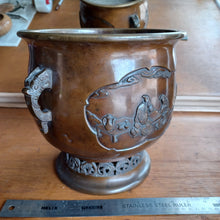 Load image into Gallery viewer, #C177 - Large Copper Incense Burner with Go depiction - Eternals - Temple Brazier - Ash - Accessory