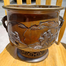Load image into Gallery viewer, #C177 - Large Copper Incense Burner with Go depiction - Eternals - Temple Brazier - Ash - Accessory