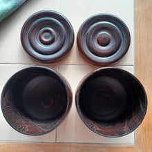 Load image into Gallery viewer, #C179 Size 15 Go Stones and Go Bowls Set - Medium - Honinbo Style - Slate & Japanese Clamshell