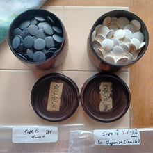 Load image into Gallery viewer, #C179 Size 15 Go Stones and Go Bowls Set - Medium - Honinbo Style - Slate & Japanese Clamshell