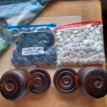 Load image into Gallery viewer, #C179 Size 15 Go Stones and Go Bowls Set - Medium - Honinbo Style - Slate & Japanese Clamshell
