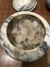 Load image into Gallery viewer, #144423 - Agate & Onyx Set - Bi-convex Go Stones and Marble Go Bowls - Free Airmail Shipping