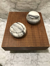 Load image into Gallery viewer, #144423 - Agate & Onyx Set - Bi-convex Go Stones and Marble Go Bowls - Free Airmail Shipping