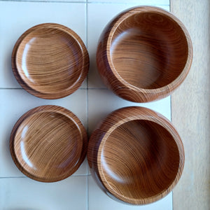 #C274 - Size 36 Slate & Shell Set - Japanese Clamshell - XL Keyaki / Ash bowls